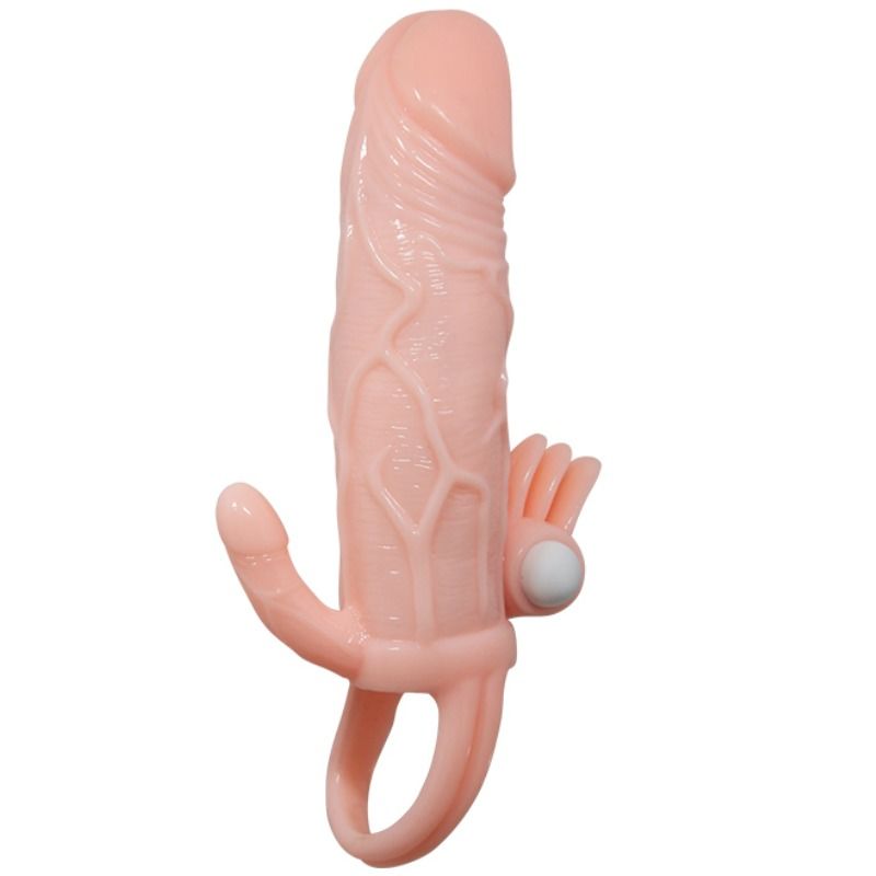 BAILE - COUVRE-PÉNIS BRAVE MAN AVEC CHAIR DE STIMULATION CLIT ET ANAL 16.5 CM - Sensualia
