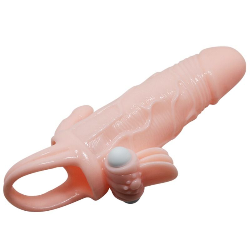BAILE - COUVRE-PÉNIS BRAVE MAN AVEC CHAIR DE STIMULATION CLIT ET ANAL 16.5 CM - Sensualia