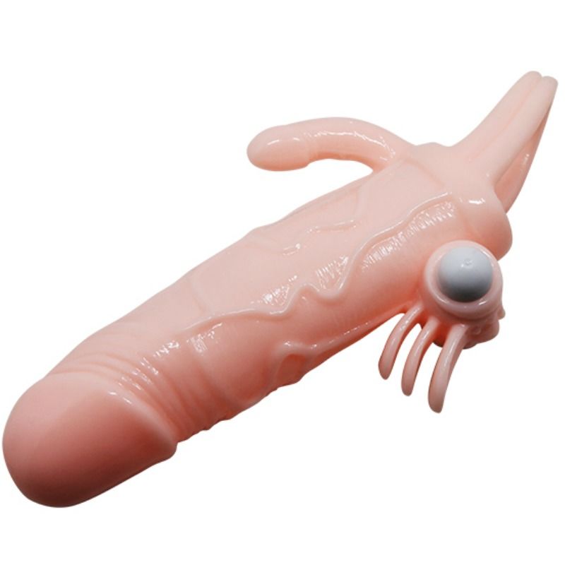 BAILE - COUVRE-PÉNIS BRAVE MAN AVEC CHAIR DE STIMULATION CLIT ET ANAL 16.5 CM - Sensualia