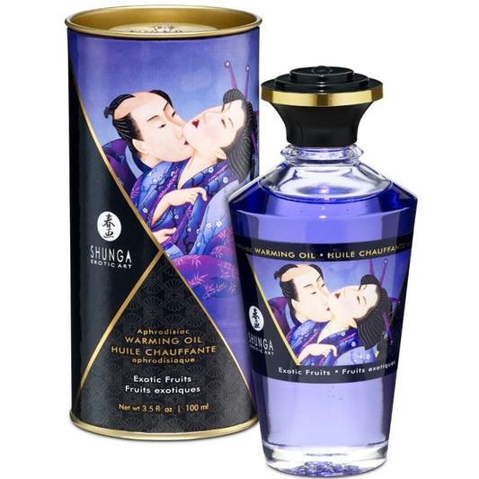 SHUNGA - HUILE DE MASSAGE EFFET THERMIQUE SAVEUR FRUITS EXOTIQUES 100 ML - Sensualia