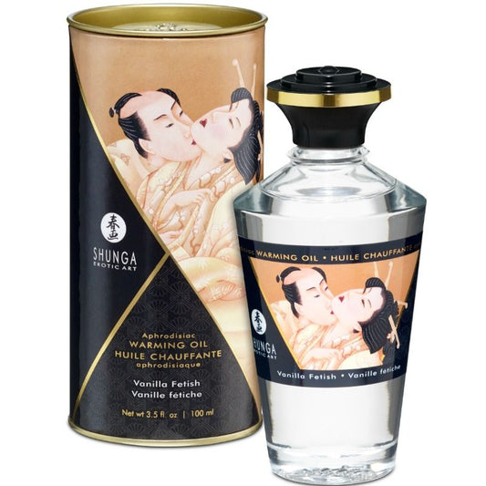 SHUNGA - HUILE DE MASSAGE EFFET CHALEUR SAVEUR VANILLE FÉTICHE 100 ML - Sensualia