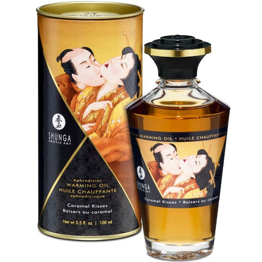 SHUNGA - HUILE DE MASSAGE À EFFET CHALEUR SAVEUR CARAMEL 100 ML - Sensualia