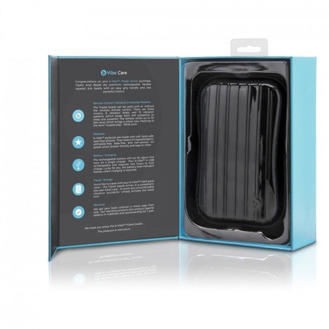 B-VIBE - TRIPLET ANAL TÉLÉCOMMANDE BILLES NOIRES B-VIBE