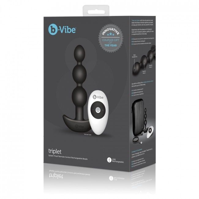 B-VIBE - TRIPLET ANAL TÉLÉCOMMANDE BILLES NOIRES B-VIBE
