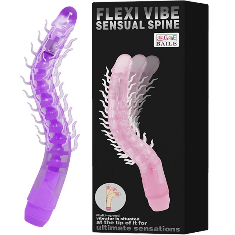 BAILE - FLEXI VIBE SENSUAL SPINE GODE VIBRANT PLIABLE LILAS 23.5 CM - Sensualia