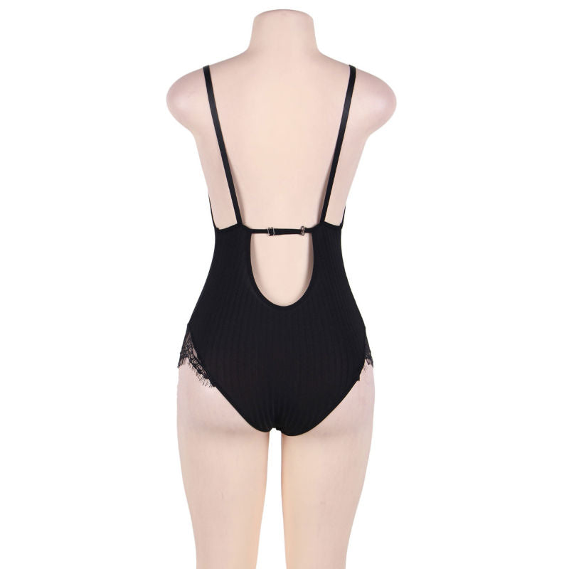 SUBBLIME - QUEEN PLUS TEDDY AVEC CLAIRS ET FRANGES NOIR - Sensualia
