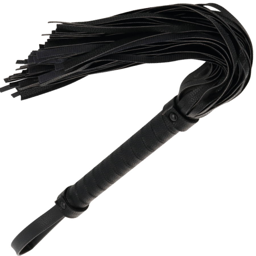 DARKNESS - FOUET DE BONDAGE NOIR 42CM CUIR - Sensualia