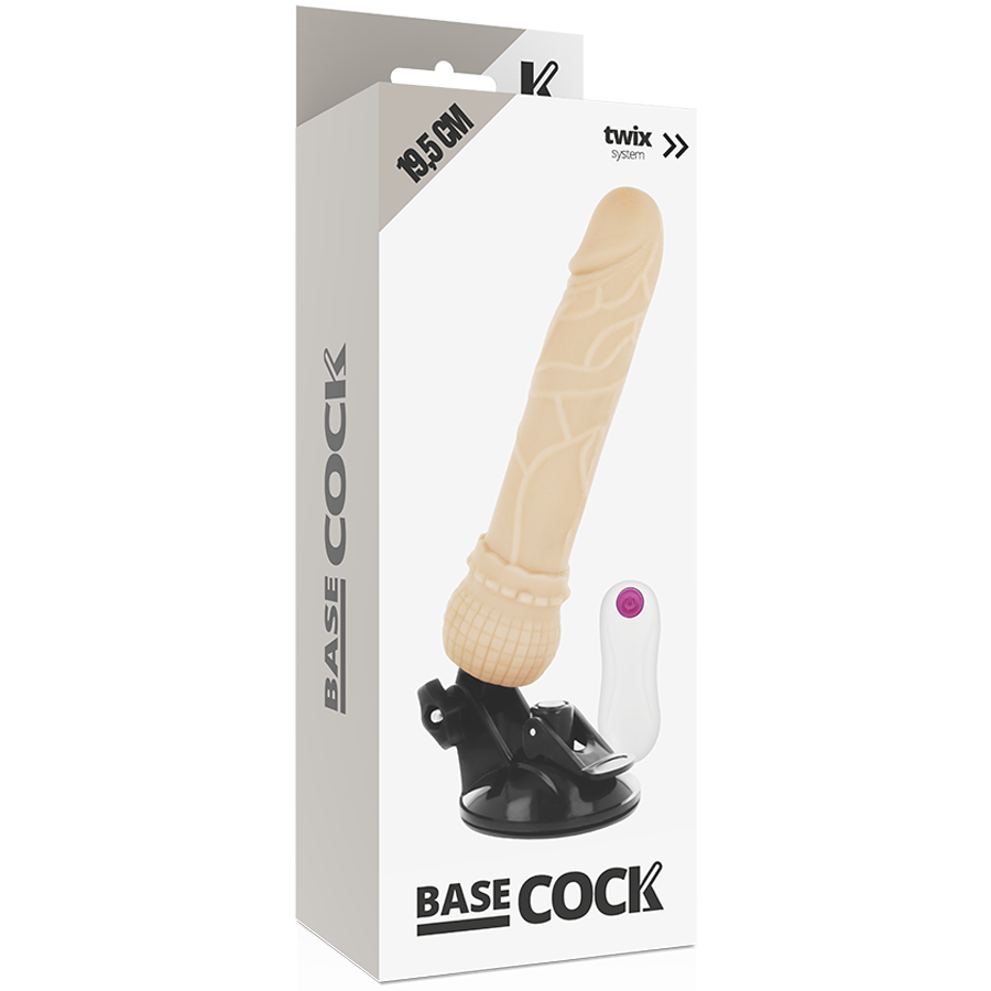 BASECOCK - VIBRATEUR TÉLÉCOMMANDE NATUREL RÉALISTE 19.5 CM -O- 4 CM - Sensualia