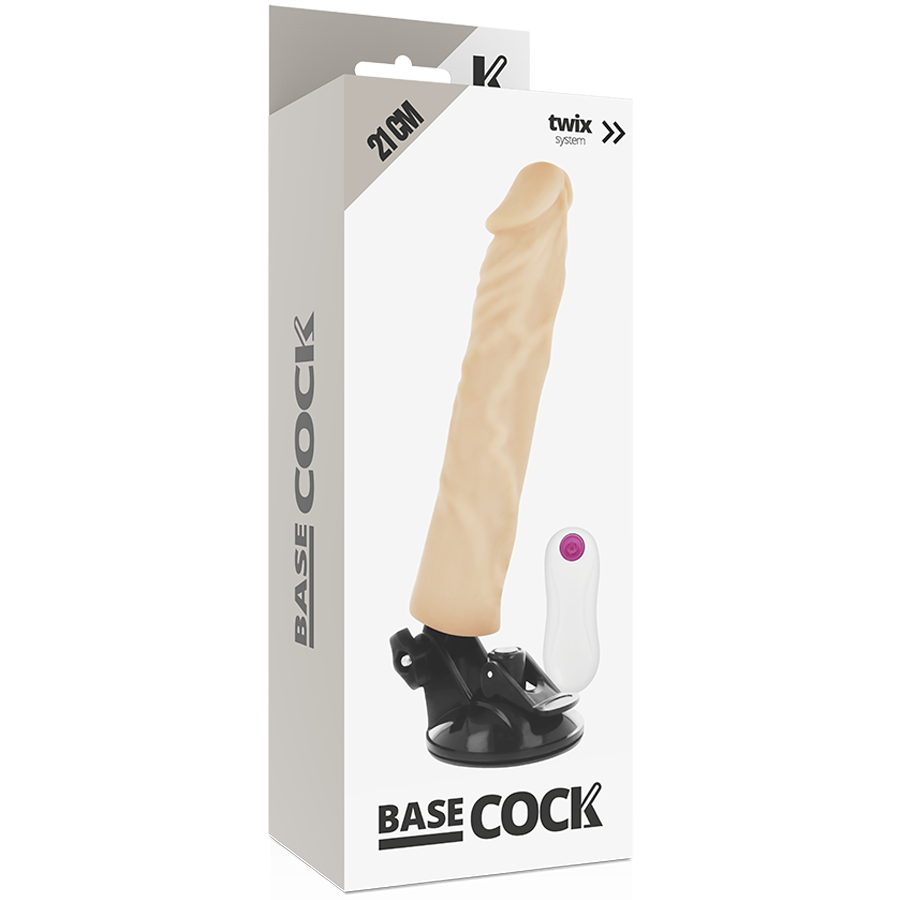 BASECOCK - VIBRATEUR RÉALISTE TÉLÉCOMMANDE NATUREL 21 CM -O- 4 CM - Sensualia