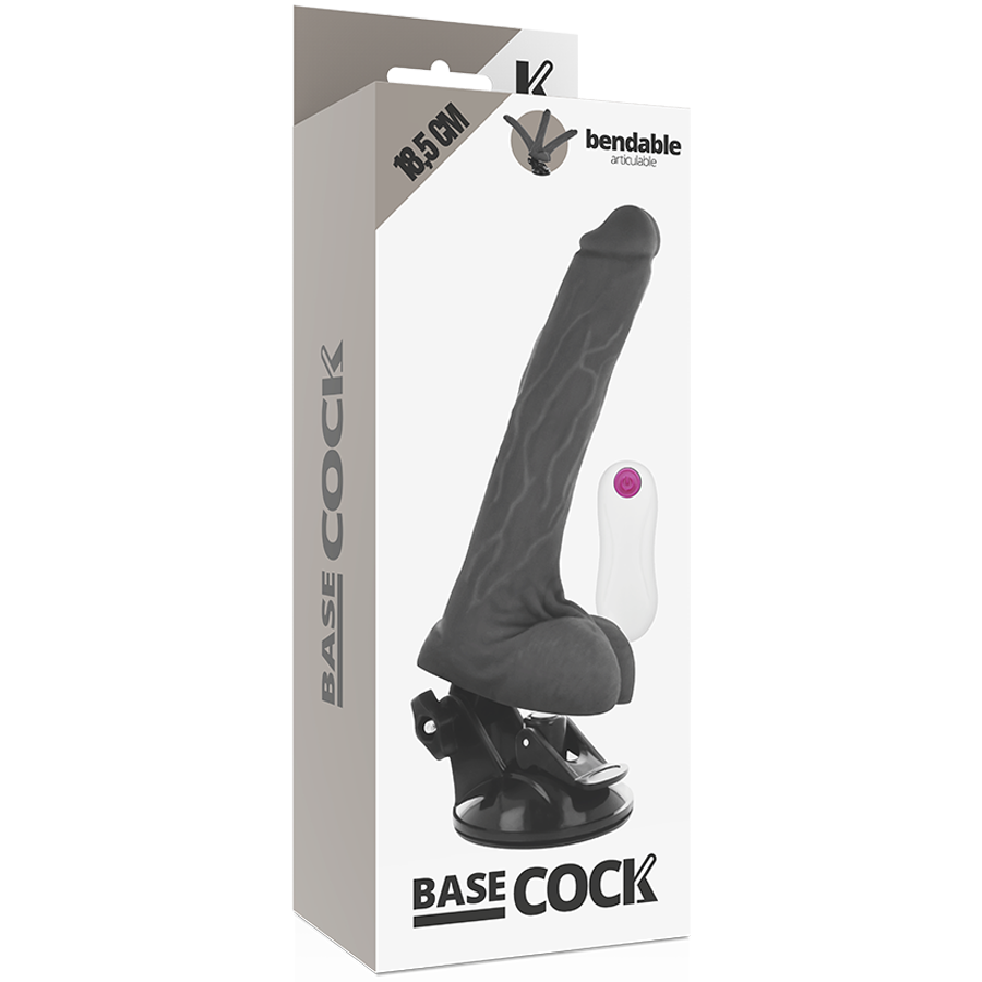 BASECOCK - VIBRATEUR ARTICULABLE TÉLÉCOMMANDE NATUREL 18.5 CM -O- 4 CM - Sensualia