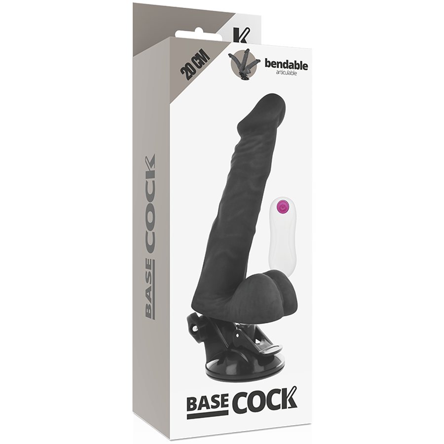 BASECOCK - VIBRATEUR ARTICULABLE TÉLÉCOMMANDE NATUREL 20 CM -O- 4.5 CM - Sensualia