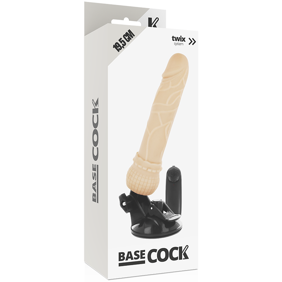 BASECOCK - VIBRATEUR RÉALISTE TÉLÉCOMMANDE NATUREL 19.5 CM -O- 4 CM - Sensualia