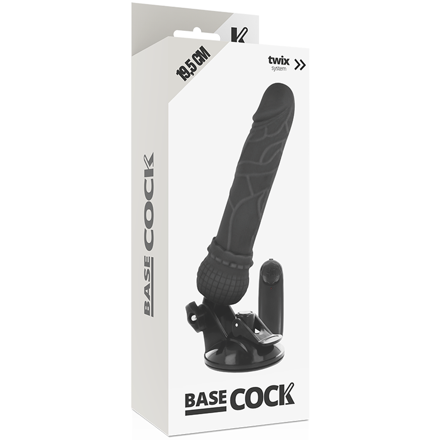 BASECOCK - VIBRATEUR RÉALISTE TÉLÉCOMMANDE NATUREL 19.5 CM -O- 4 CM - Sensualia
