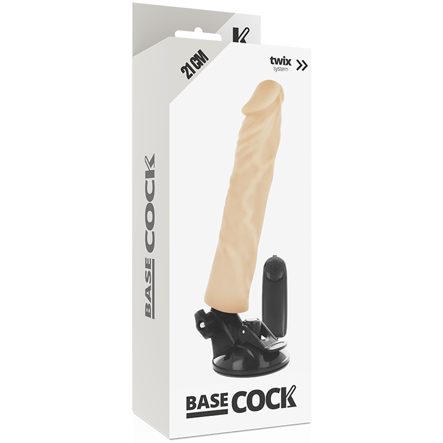 BASECOCK - VIBRATEUR RÉALISTE TÉLÉCOMMANDE NATUREL 21 CM -O- 4 CM - Sensualia