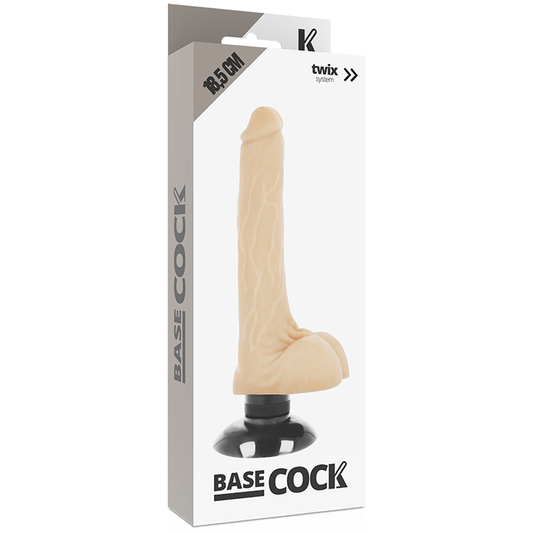 BASECOCK - VIBRATEUR RÉALISTE 2-1 NATUREL 18.5 CM -O- 4 CM - Sensualia