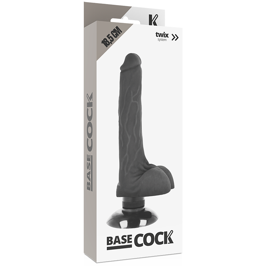 BASECOCK - VIBRATEUR RÉALISTE 2-1 NATUREL 18.5 CM -O- 4 CM - Sensualia