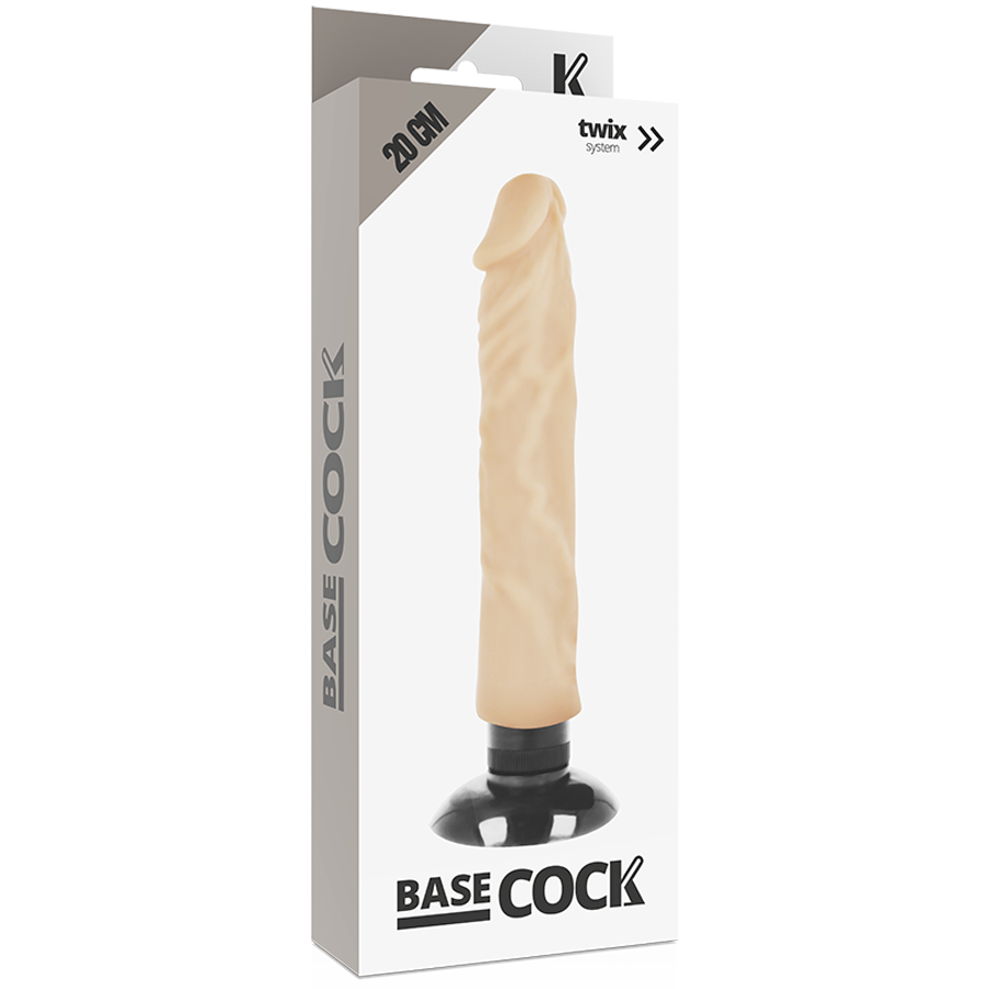 BASECOCK - VIBRATEUR RÉALISTE 2-1 NATUREL 20 CM -O- 4 CM - Sensualia