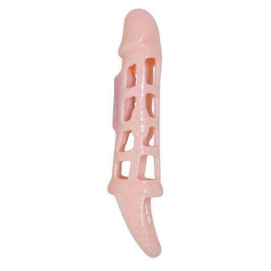 BAILE - COUVERTURE DEXTENSION DE PÉNIS AVEC VIBRATION ET SANGLE NATURELLE 13,5 CM BAILE FOR HIM