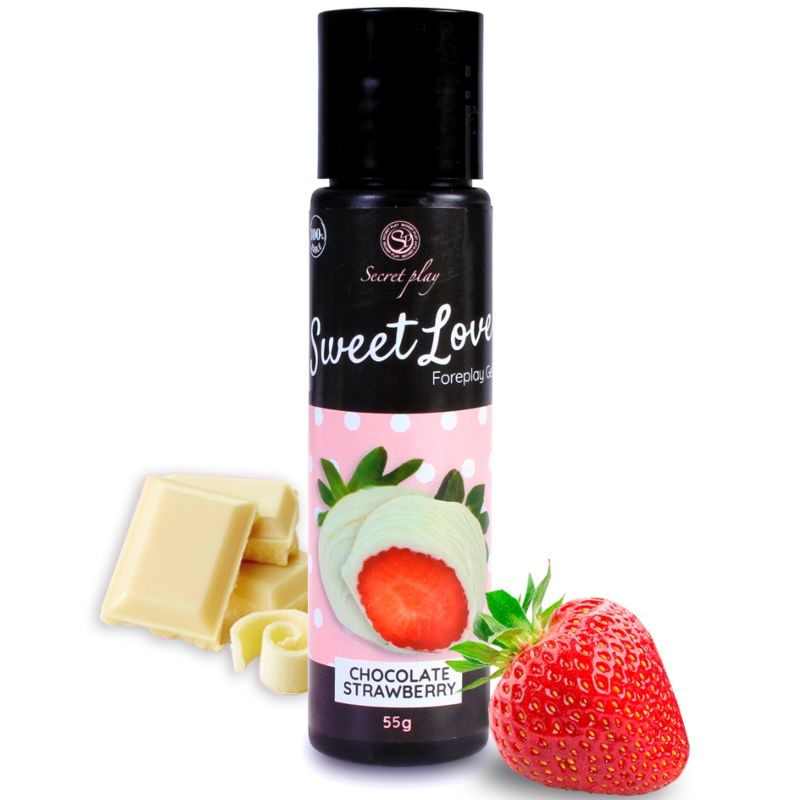 SECRETPLAY - GEL SWEET LOVE FRAISE ET CHOCOLAT BLANC 60 ML - Sensualia