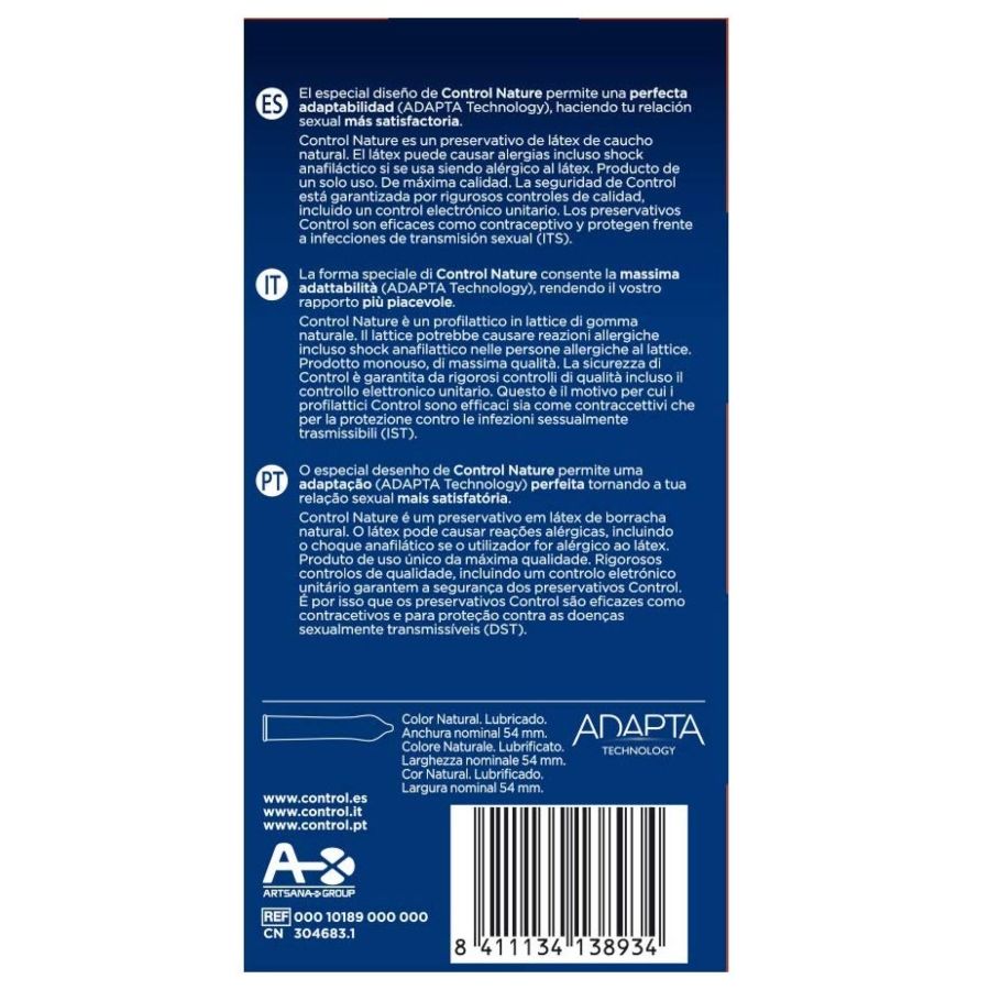 CONTROL - ADAPTA NATURE CONDOMS 24 UNITS - Sensualia