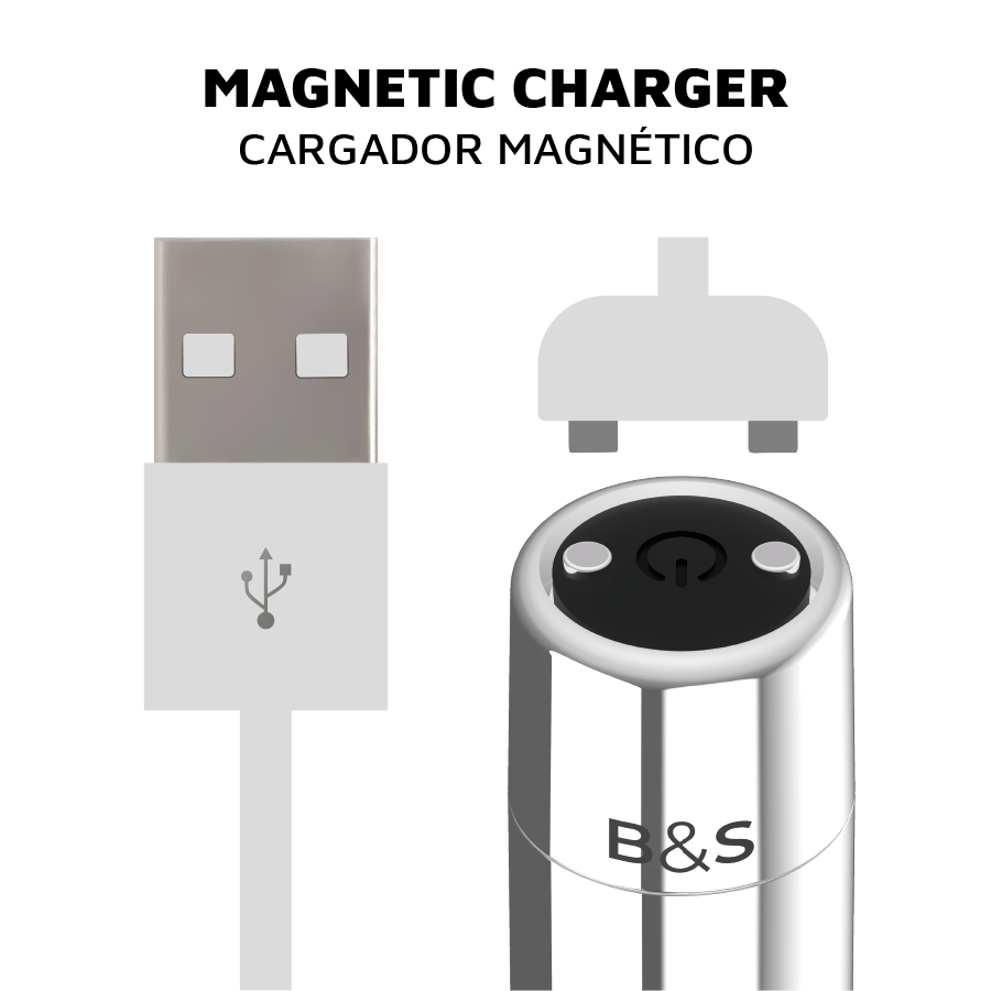 BLACK&SILVER - BALLE MAGNÉTIQUE VIBRANTE KAILAN 2 ARGENT BLACK&SILVER