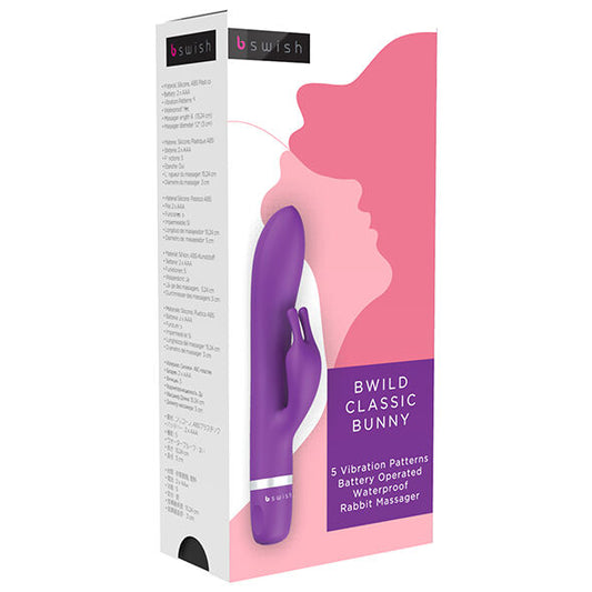 B SWISH - MASSEUR CLASSIQUE BWILD AVEC LAPIN LILAS - Sensualia