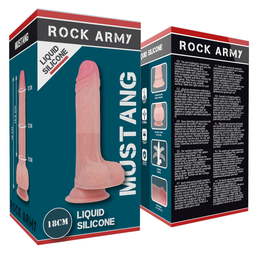 ROCKARMY - SILICONE LIQUIDE PREMIUM MUSTANG RÉALISTE 18 CM -O- 4.14 CM - Sensualia