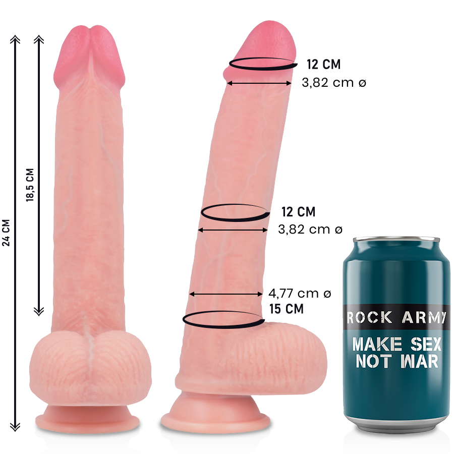 ROCKARMY - LIQUIDE SILICONE PREMIUM KINGCOBRA RÉALISTE 24 CM -O- 4.77 CM - Sensualia