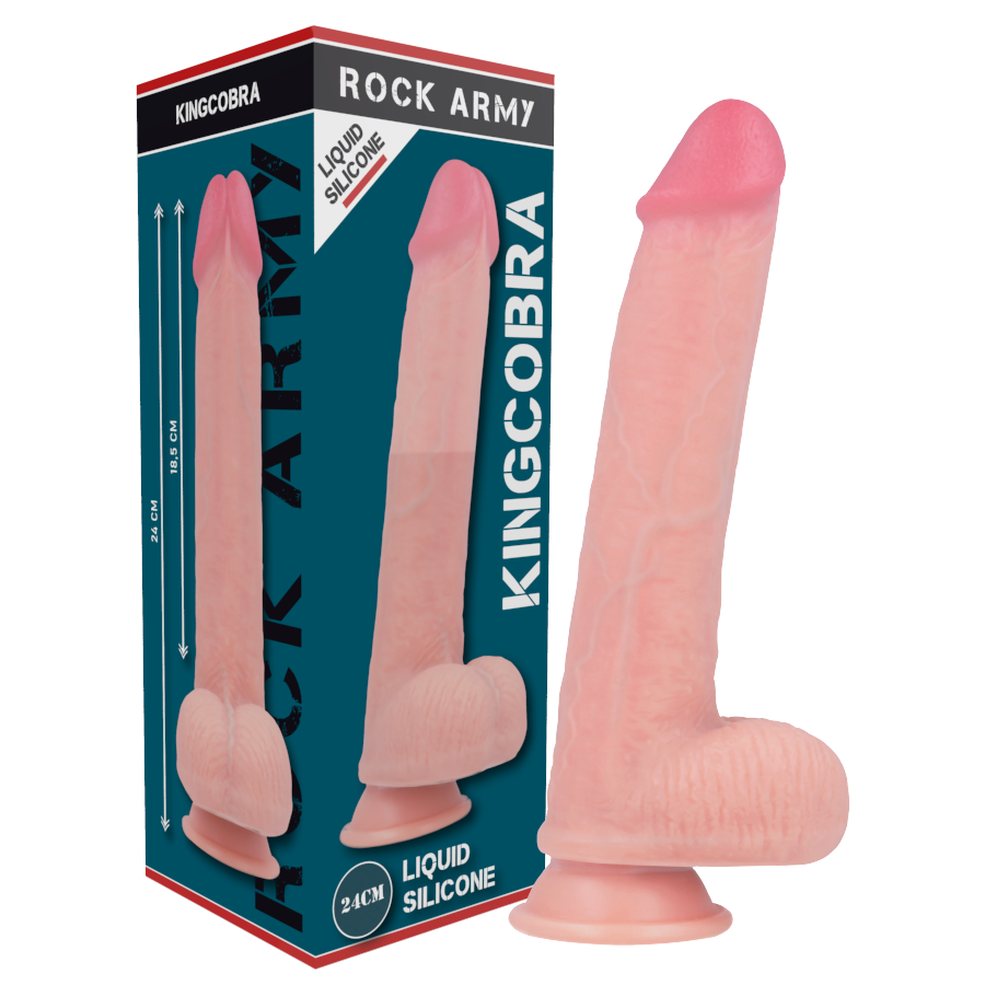 ROCKARMY - LIQUIDE SILICONE PREMIUM KINGCOBRA RÉALISTE 24 CM -O- 4.77 CM - Sensualia