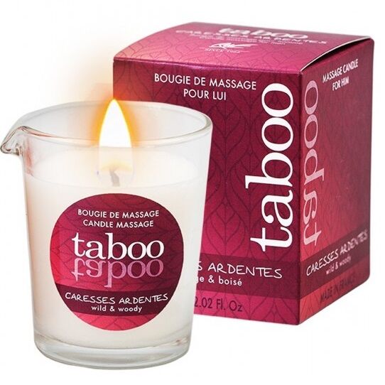 RUF - BOUGIE DE MASSAGE TABOU POUR LUI CARESSES ARDENTES ARÔME DE FOUGÈRE - Sensualia