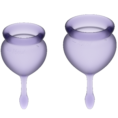 SATISFYER - FEEL GOOD KIT COPA MENSTRUAL AZUL INTENSO 15 + 20 ML - Sensualia