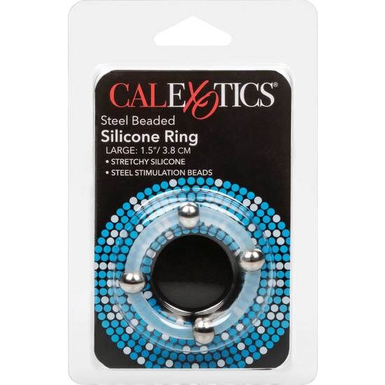 CALEXOTICS - BAGUE EN SILICONE PERLÉE ACIER L - Sensualia