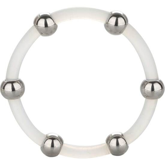 CALEXOTICS - BAGUE EN SILICONE PERLÉE ACIER XL - Sensualia