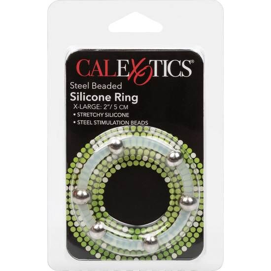 CALEXOTICS - BAGUE EN SILICONE PERLÉE ACIER XL - Sensualia