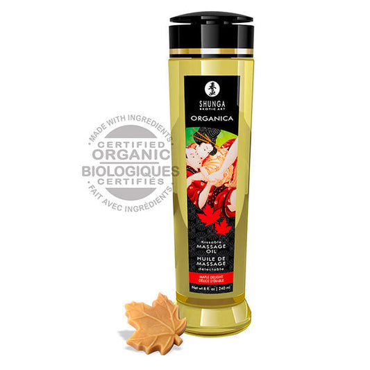 SHUNGA - HUILE DE MASSAGE BIO DÉLICIEUX À L'ÉRABLE 240 ML SHUNGA OILS