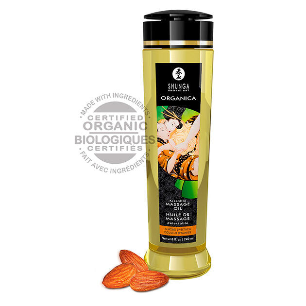 SHUNGA - HUILE DE MASSAGE AUX AMANDES BIO 240 ML - Sensualia