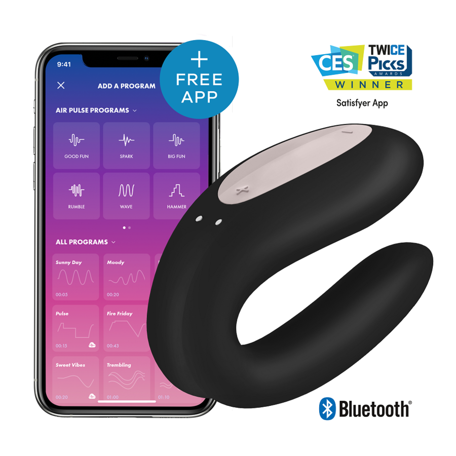 SATISFYER - DOUBLE JOY CON APP MORADO - Sensualia