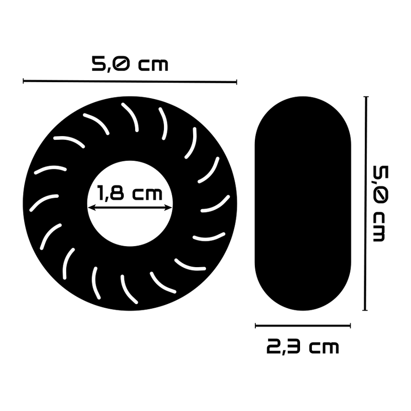 POWERING - ANNEAU PÉNIS SUPER FLEXIBLE ET RÉSISTANT 5CM PR08 NOIR - Sensualia