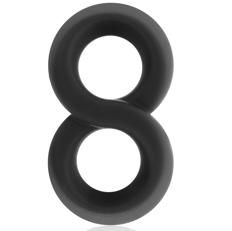 POWERING - ANNEAU PÉNIS ET TESTICULES SUPER FLEXIBLE ET RÉSISTANT PR12 NOIR - Sensualia