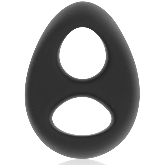 POWERING - ANNEAU PÉNIS ET TESTICULES SUPER FLEXIBLE ET RÉSISTANT PR13 NOIR POWERING