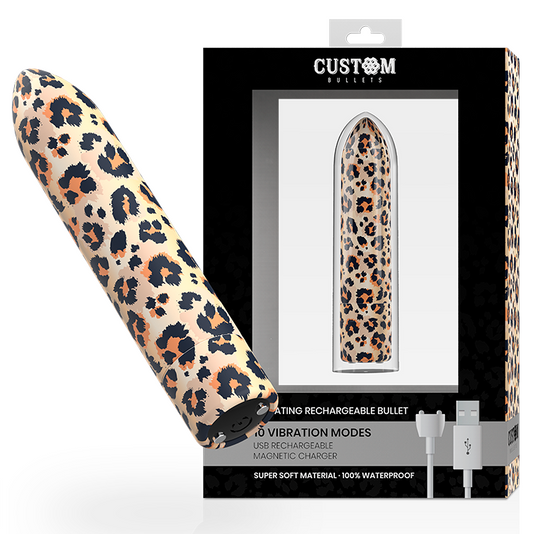 CUSTOM BULLETS - RECHARGEABLE LEOPARD 10 INTENSITIES CUSTOM BULLETS