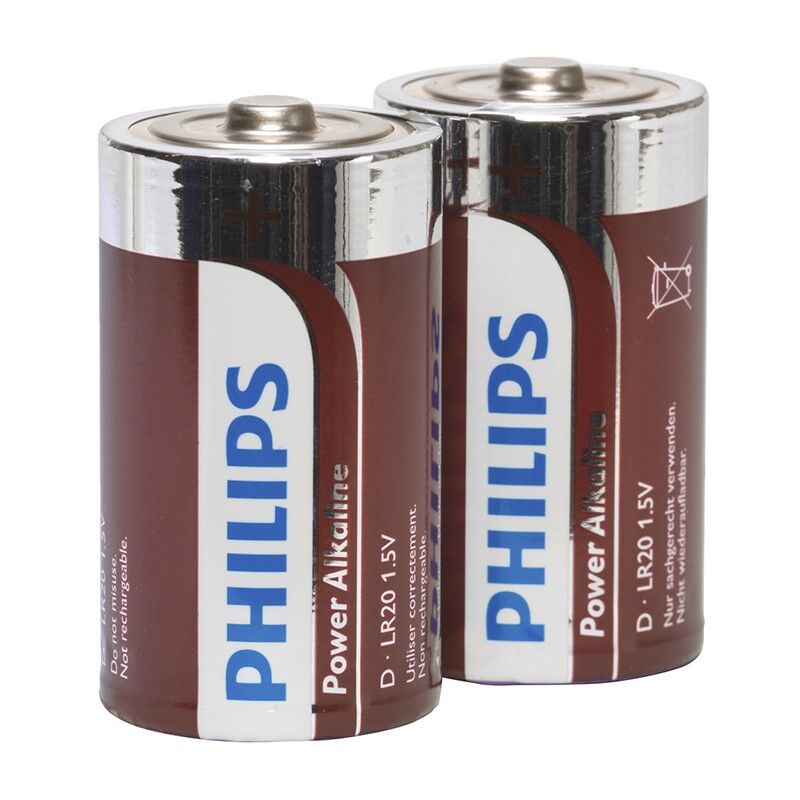 PHILIPS - BLISTER POWER ALCALINE PILA D LR20 * 2 - Sensualia