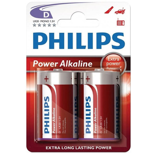 PHILIPS - BLISTER POWER ALCALINE PILA D LR20 * 2 PHILLIPS