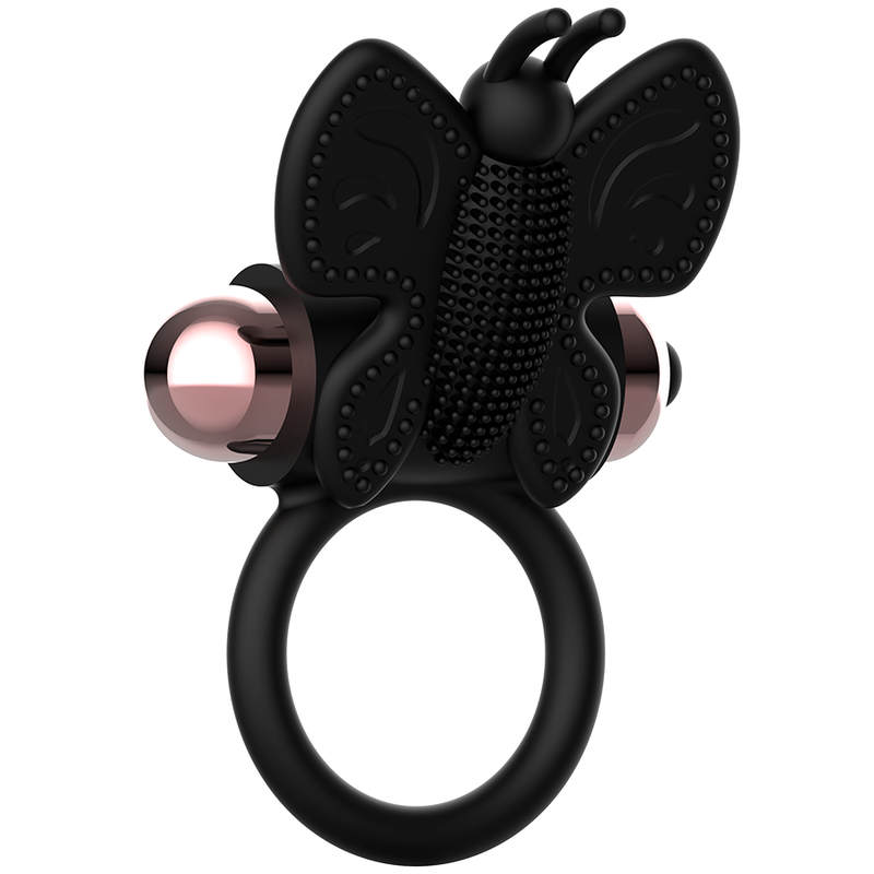 COQUETTE CHIC DESIRE - COCKRING PAPILLON AVEC VIBRATEUR NOIR/ OR - Sensualia