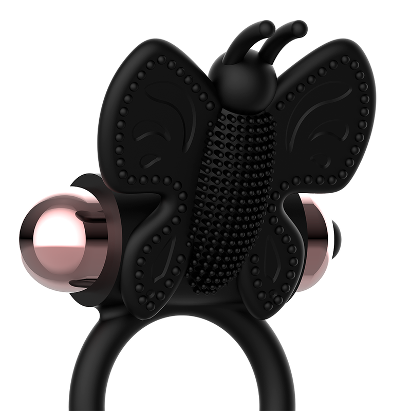 COQUETTE CHIC DESIRE - COCKRING PAPILLON AVEC VIBRATEUR NOIR/ OR - Sensualia