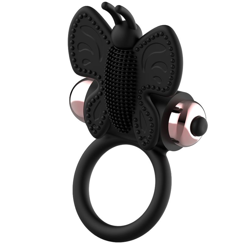 COQUETTE CHIC DESIRE - COCKRING PAPILLON AVEC VIBRATEUR NOIR/ OR - Sensualia