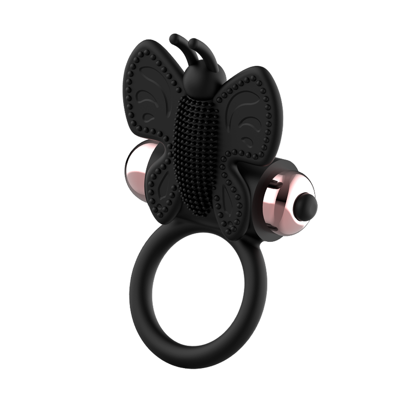COQUETTE CHIC DESIRE - COCKRING PAPILLON AVEC VIBRATEUR NOIR/ OR - Sensualia