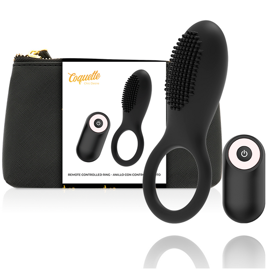 COQUETTE CHIC DESIRE - COCKRING TÉLÉCOMMANDE RECHARGEABLE NOIR/ OR COQUETTE TOYS