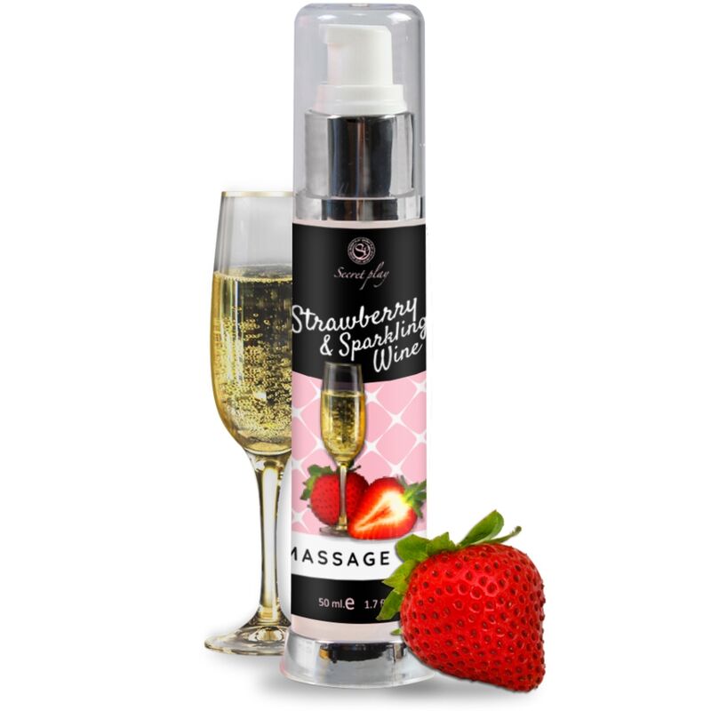 SECRETPLAY - HUILE DE MASSAGE FRAISE & VIN MOUSSEUX 50 ML SECRETPLAY COSMETIC