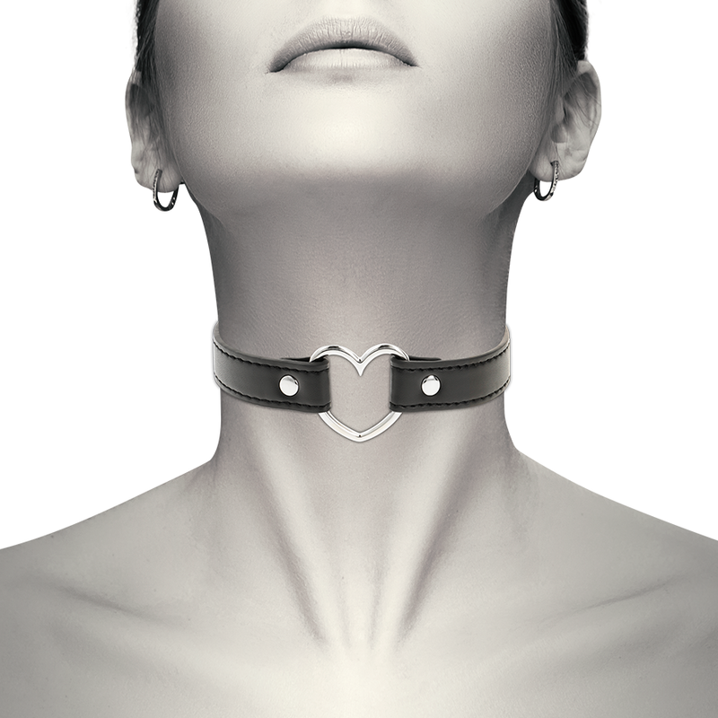 COQUETTE CHIC DESIRE - COLLIER CUIR VEGAN FEMME ACCESSOIRE COEUR - Sensualia